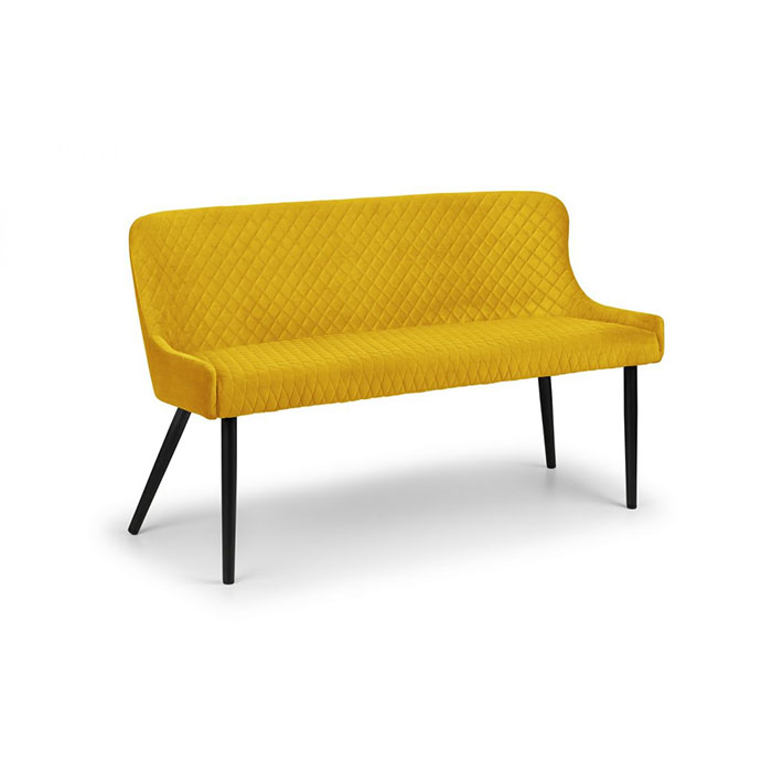 Luxe High Back Bench In Mustard